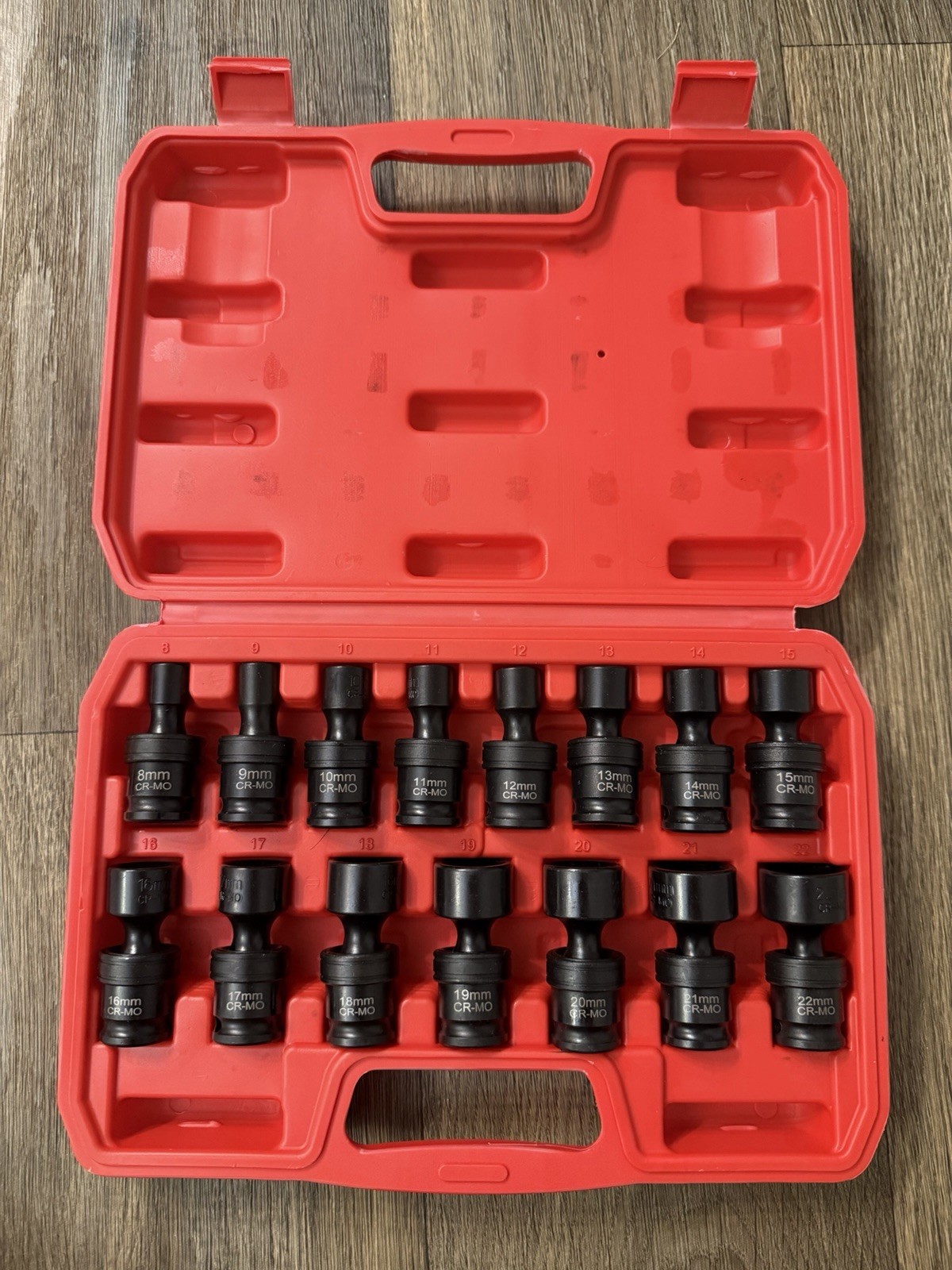 15-Piece Swivel Socket Set 3/8″ Drive Shallow Impact Universal Joint Socket Set