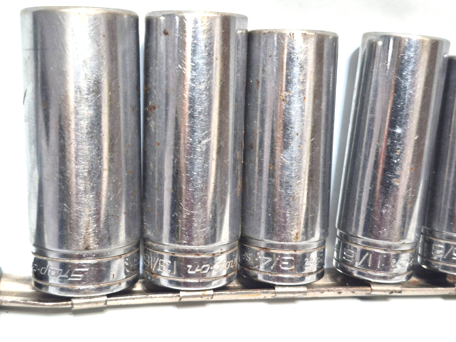 Snap-on 3/8″ Drive 10 PC 6pt Point Deep Socket Set.. missing 9/16″