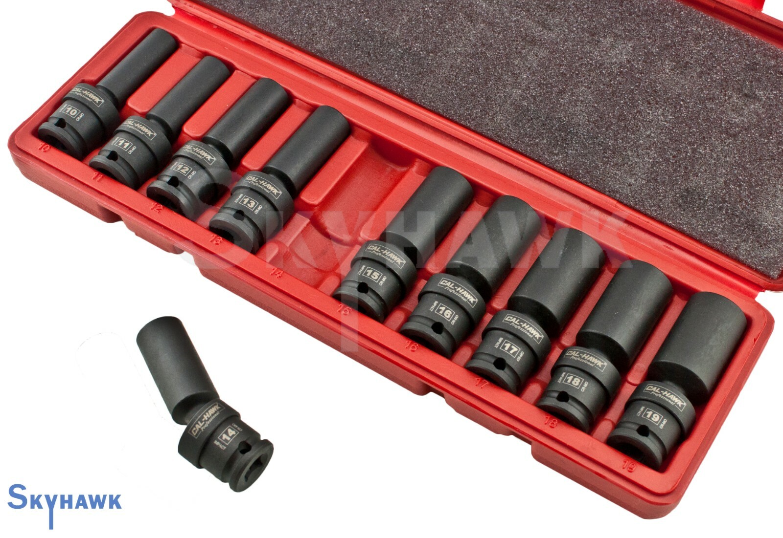 10Pc 3/8″ Drive Universal Swivel Deep Impact Socket Set (METRIC) PRO Radius Set