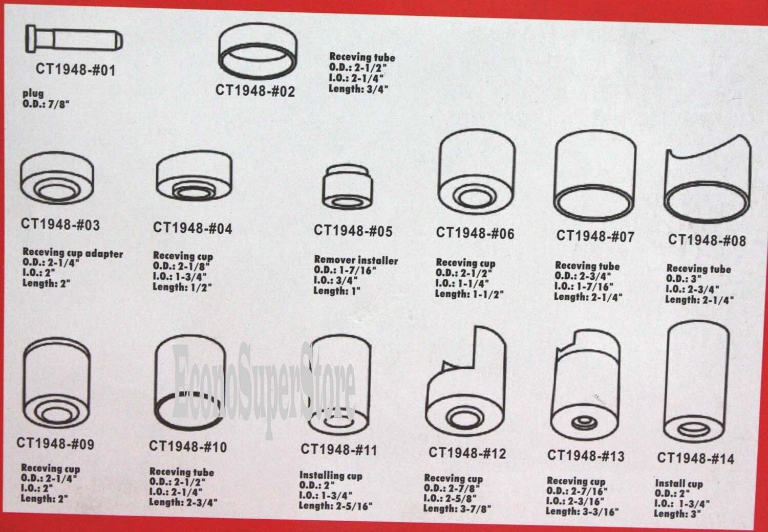 21pc Ball Joint Auto Repair Remove Installing Master Adapter C-Frame Press 2 4WD