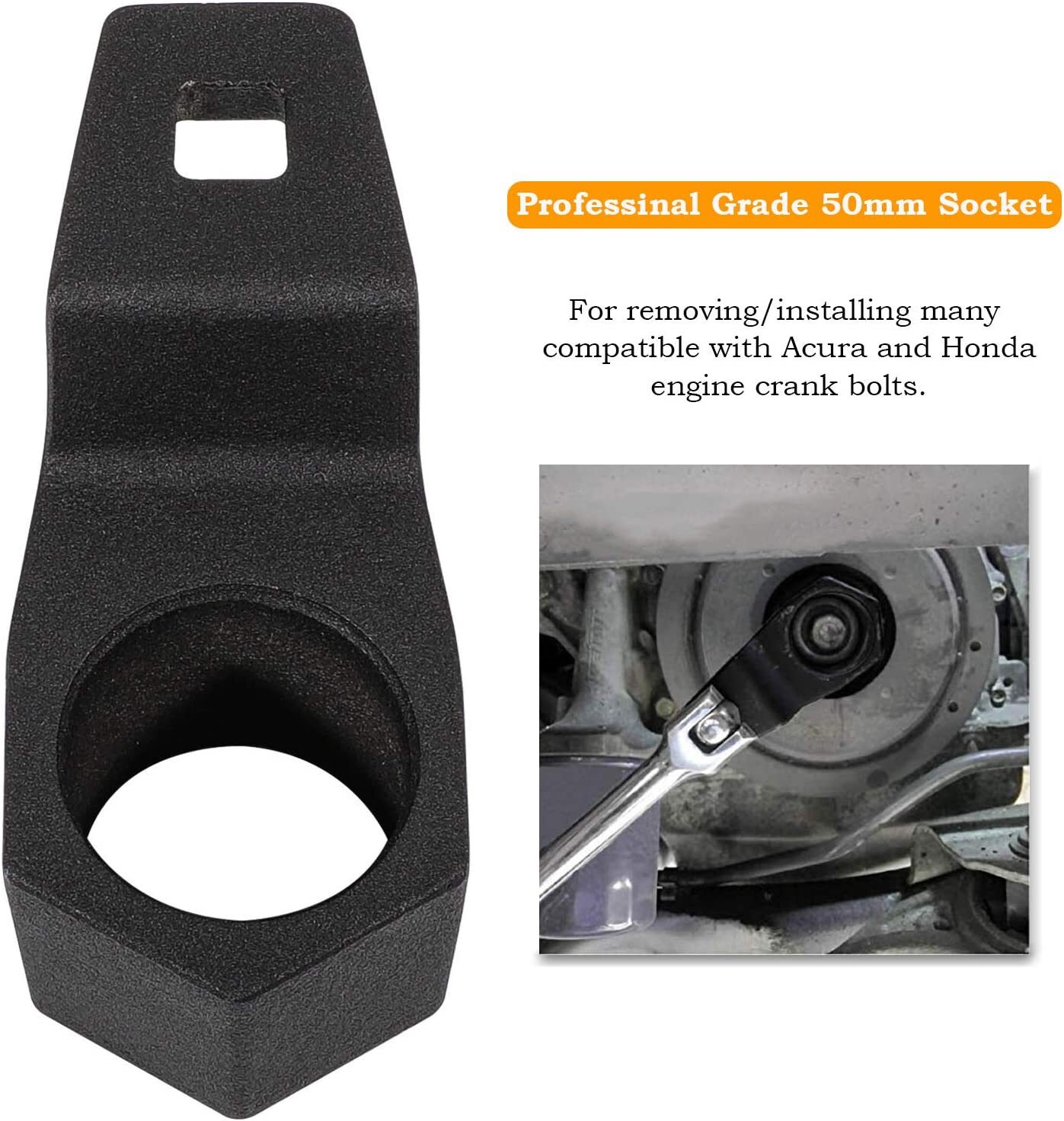 For Honda Acura Crankshaft Crank Pulley Wrench Holder Tool 50mm Removal Spanner
