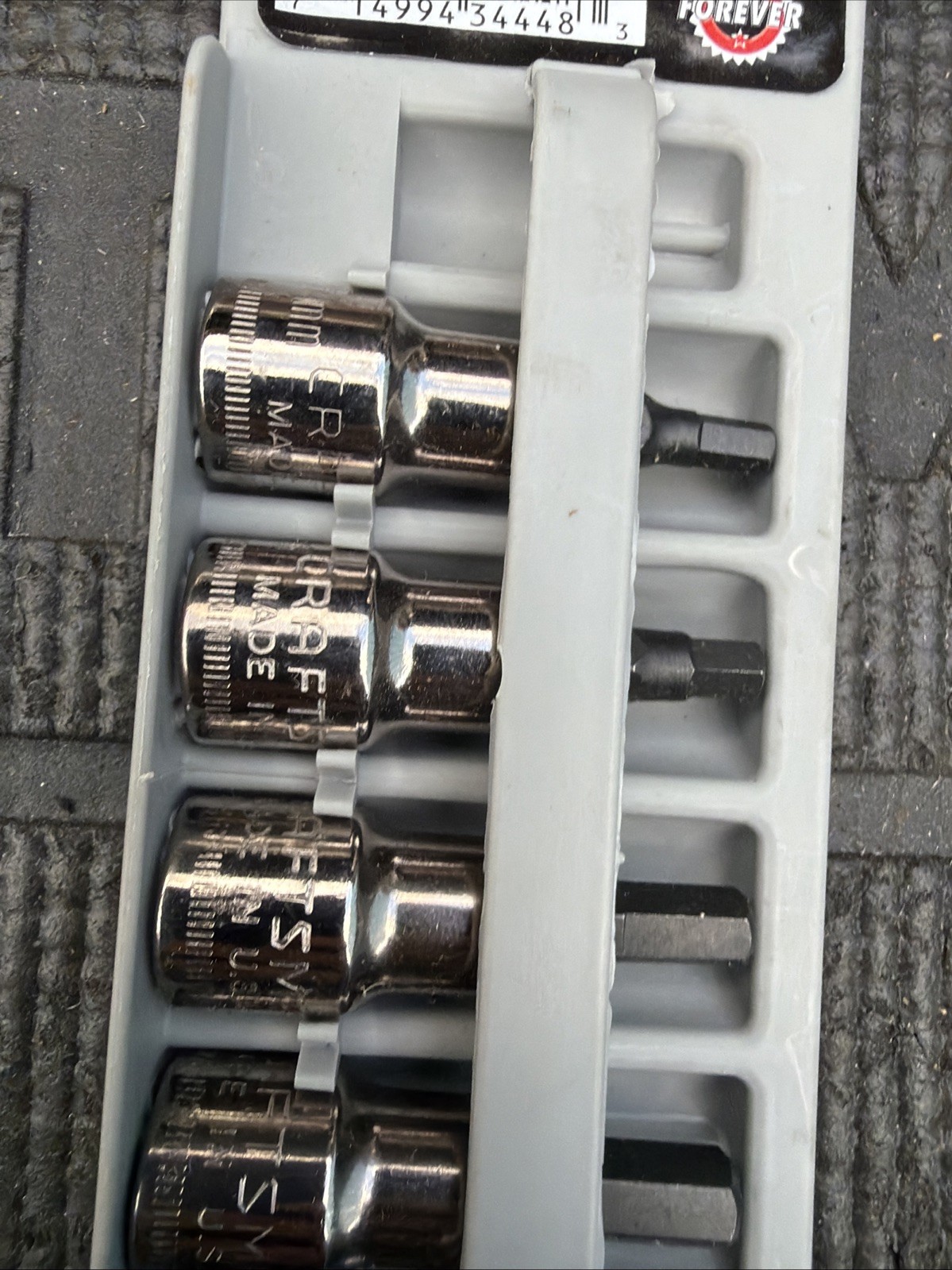 Sears Craftsman USA 6pc Socket Set 3/8 Drive Metric 34448 Hex Bit Nos