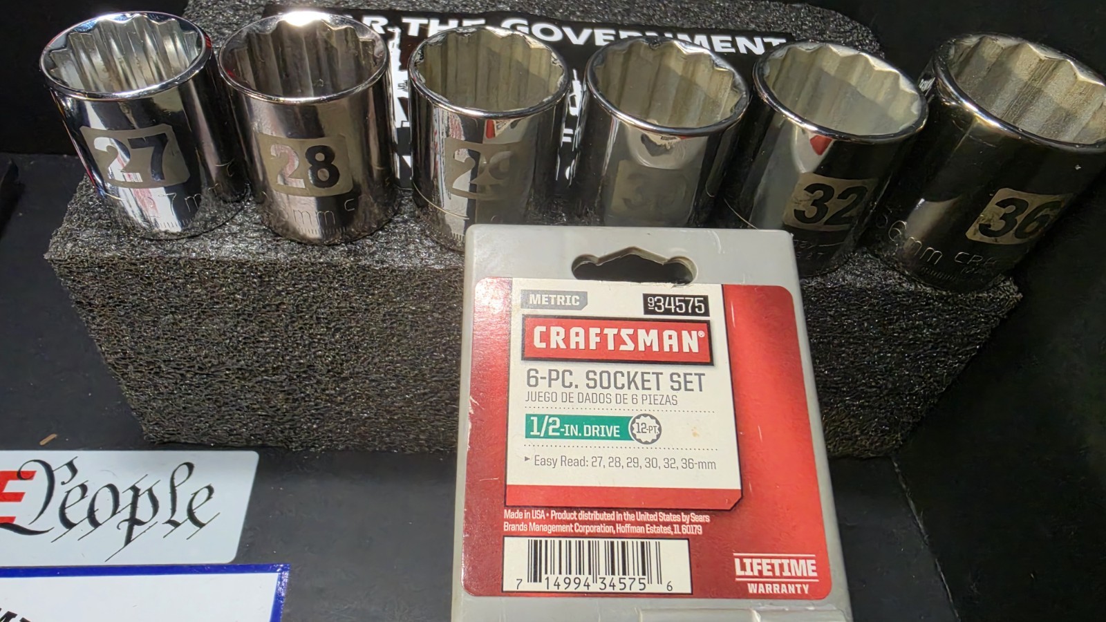 Vintage Craftsman 1/2″ Drive 6pc Metric 12pt Large Socket Set 34575 USA