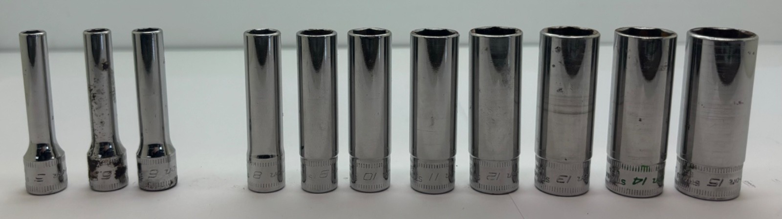 Snap On 112STMMY & 112TMMY 1/4″ Dr- 22pc deep/shallow sockets