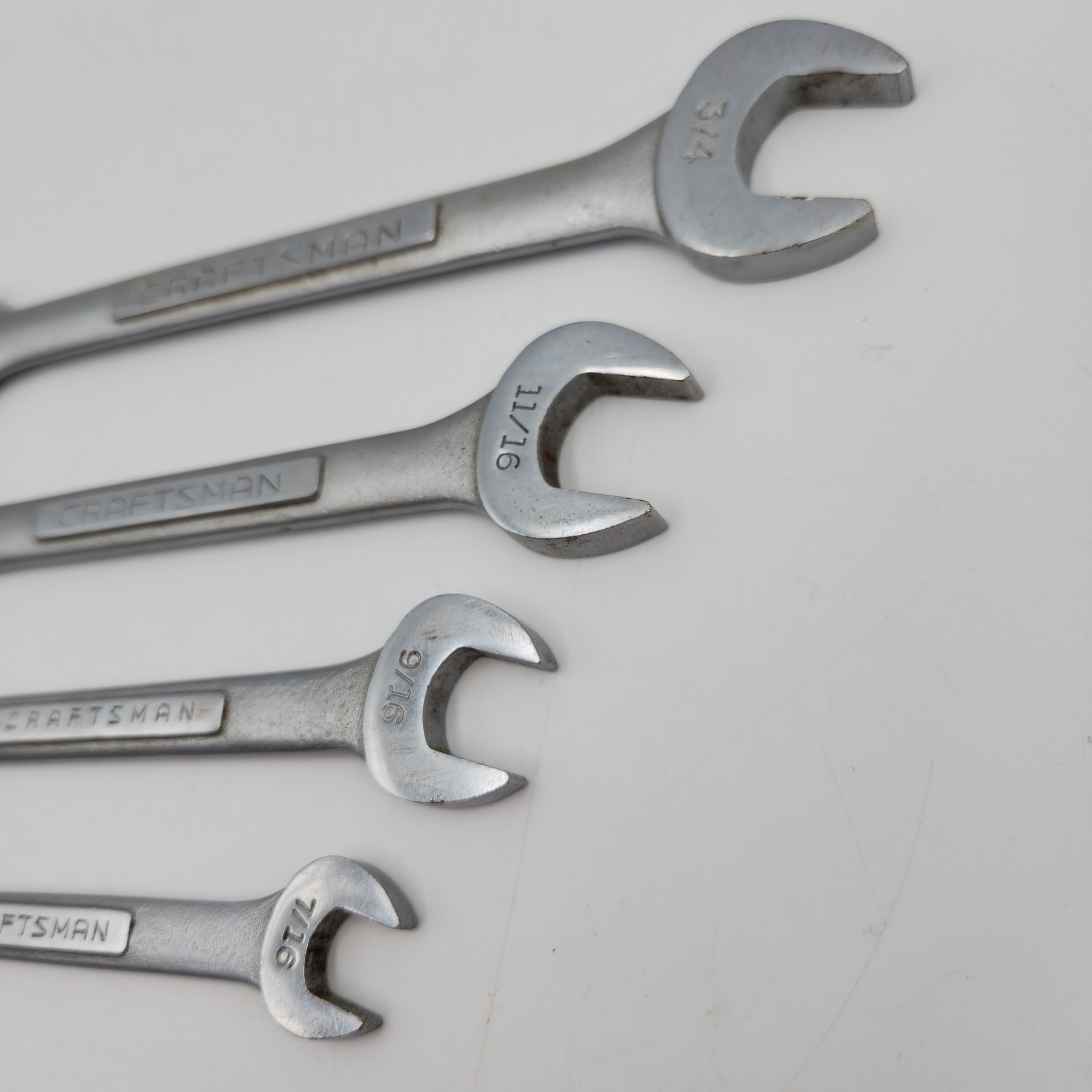 Craftsman Lot Of 4 V-Series Open End Wrenches, See Photos/Description For Sizes
