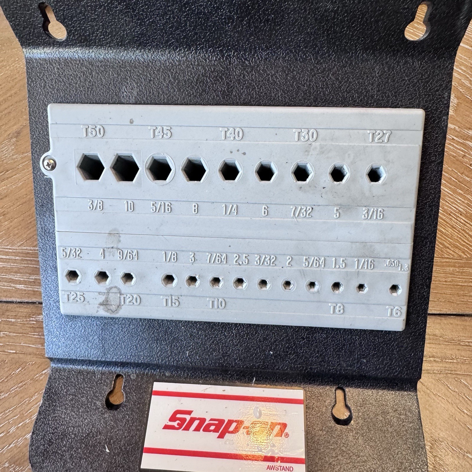 Snap On SAE/Metric Hex Soft Grip T Handle Allen Wrench Set With Wall Mount