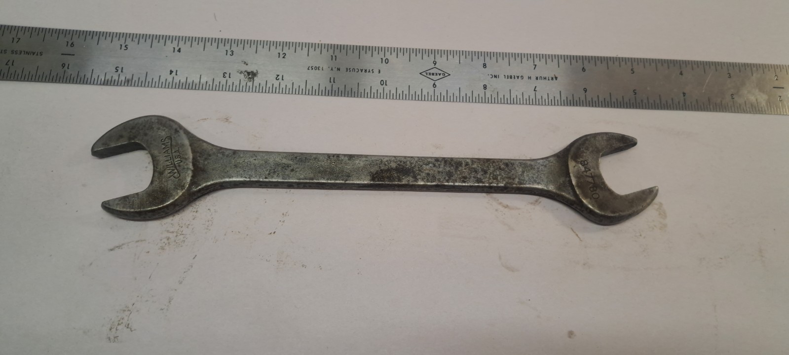 Vintage WILLIAMS USA 847780 7/8 in x 15/16 in SAE Open End Wrench Black Oxide