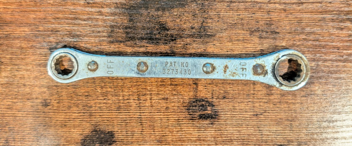 VINTAGE SNAP-ON R1214A RATCHETING BOX WRENCH 3/8″ x 7/16″ USA MADE TESTED
