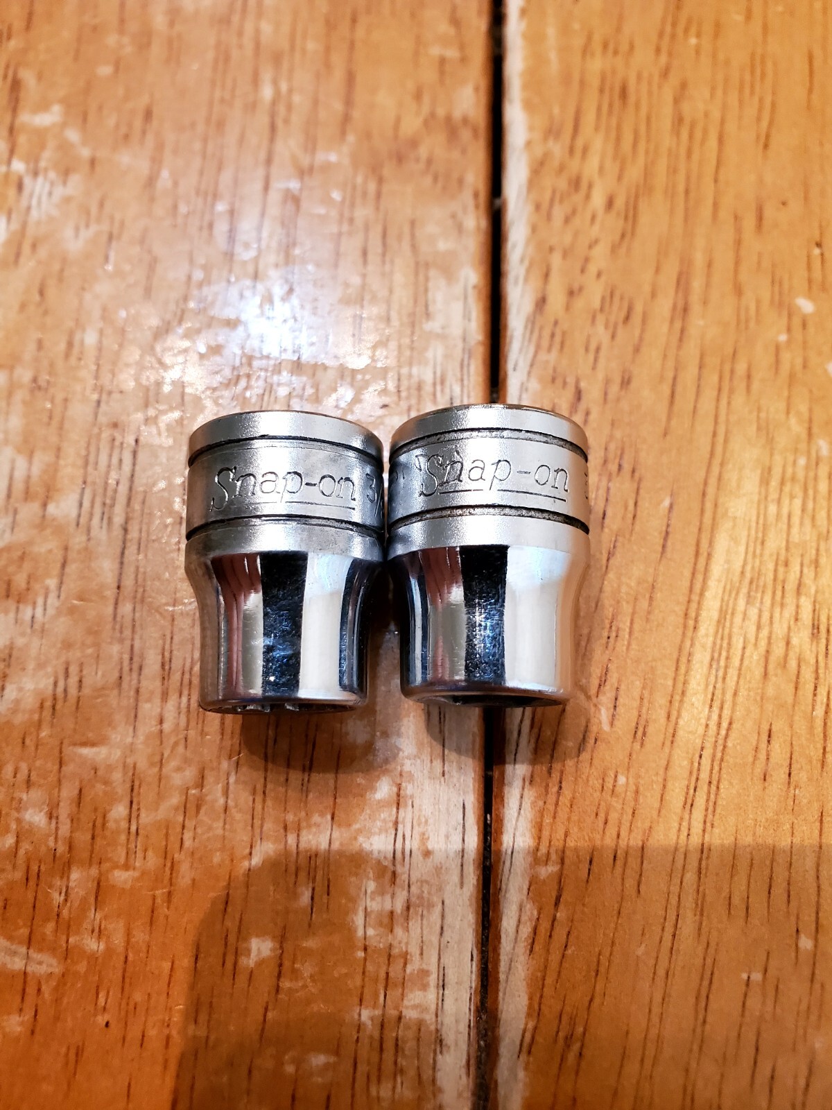 Snap On 3/8″ Drive 3/8″ 6&12PT Shallow Chrome Sockets Lot Of 2
