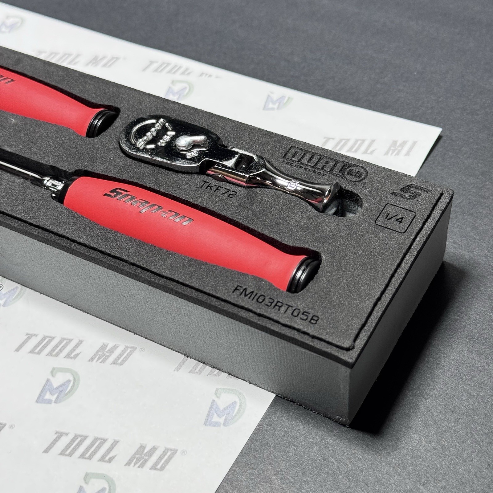 Snap-on Tools USA NEW REVERSE RED Compact 3pc 3/8″ Drive Ratchet Set 103RT05F