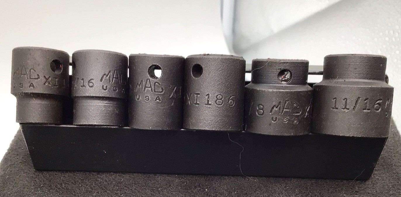 Mac Tools 6pc 3/8 Drive Impact Socket Set 3/8 Thru 11/16 In Storage Tray USA