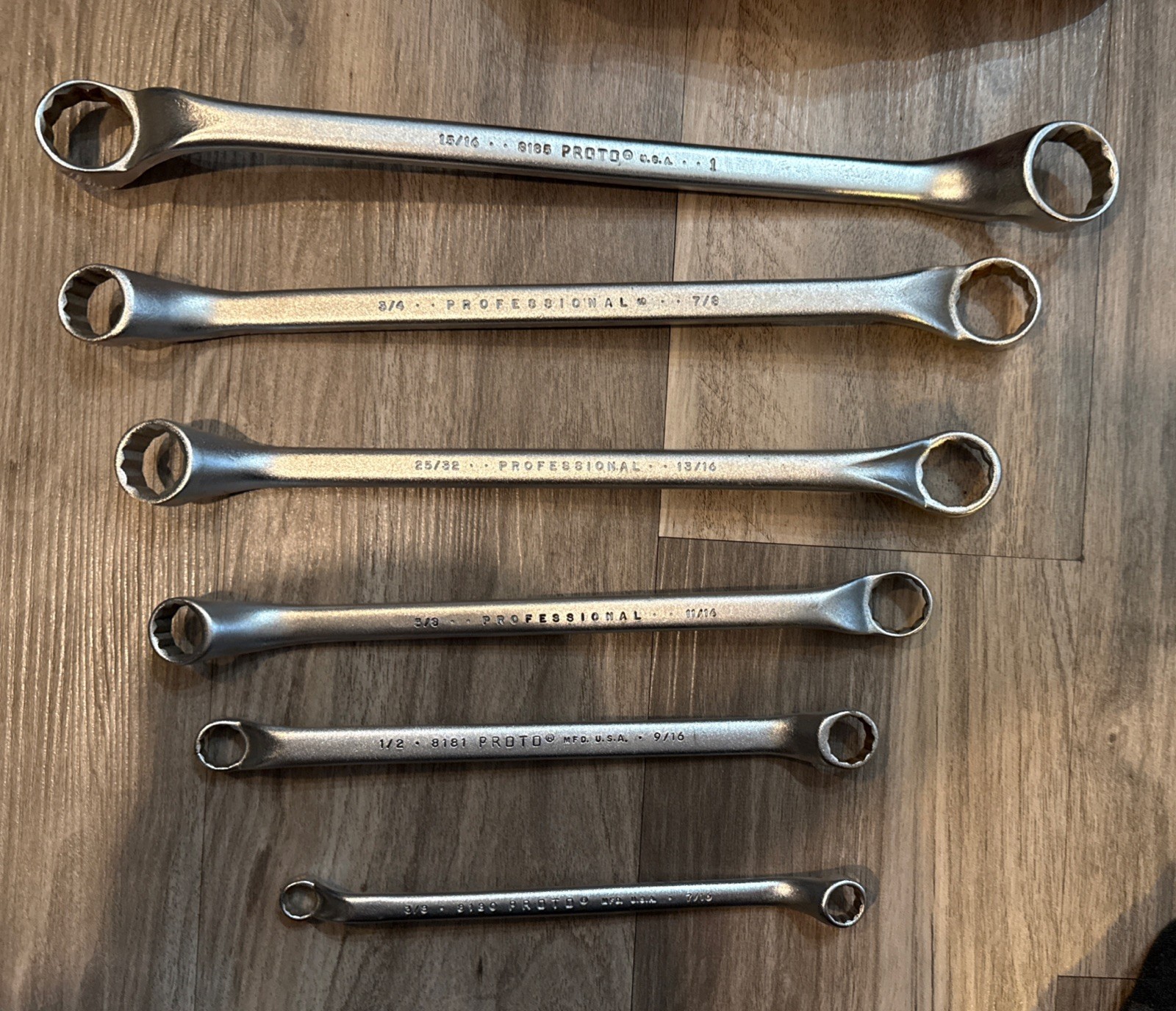 Nice Proto 6 Piece Offset Box End Wrench Set , 3/8”-1”