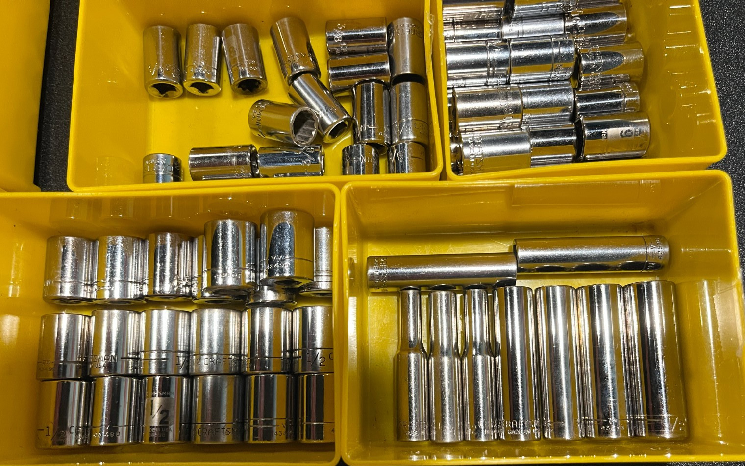 Craftsman Made in USA 230 Socket Lot – 1/4 Drive Metric SAE Cleaned Resale Ready