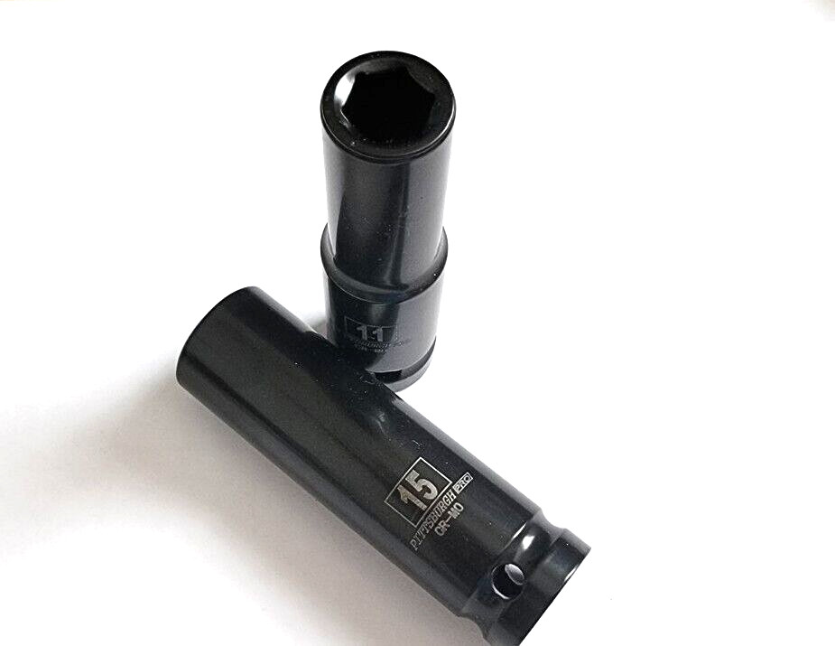 Two Deep Impact Socket Metric 11mm 15mm ,black Chrome .New Open Box