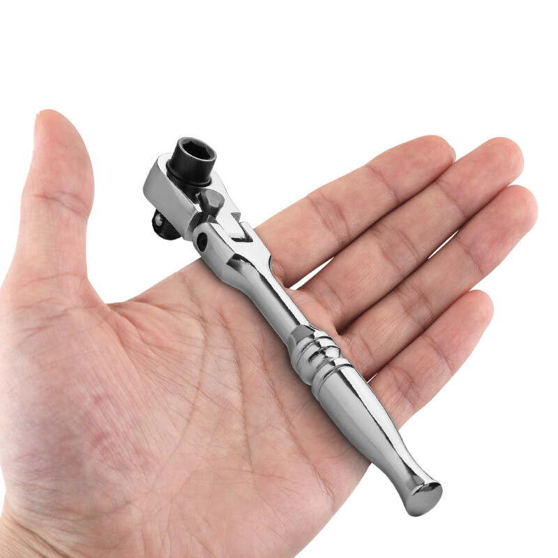 1/4″ Drive Ratchet Handle Socket Wrench 72 Tooth Flexible Head Stubby Round