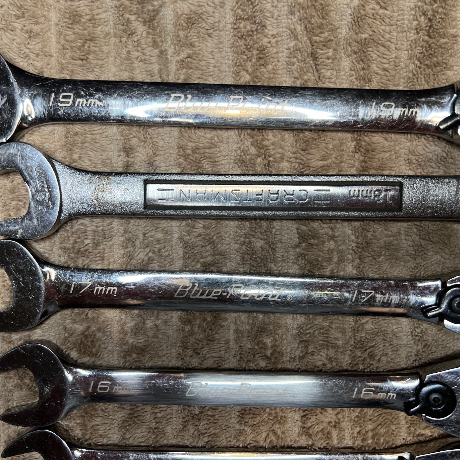 Blue Point BOERM712 11pc Metric Ratcheting Reversible Wrench Set 8-19mm *READ*