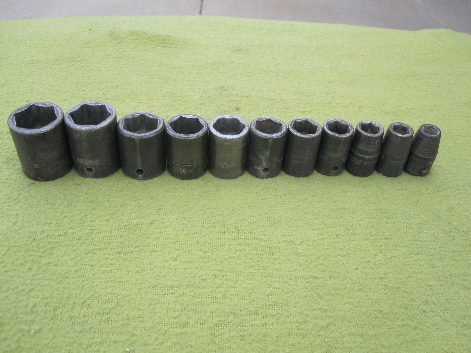 Snap-on 1/2″ Drive 11pc SAE Inch 6pt Deep Socket Set 3/8 to 1 in USA