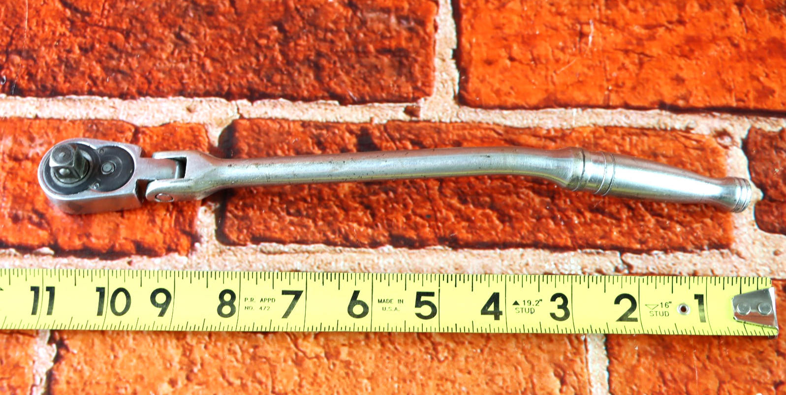 Snap-On Tools USA F712 3/8″ Drive Chrome Bent Handle Flex Head Ratchet