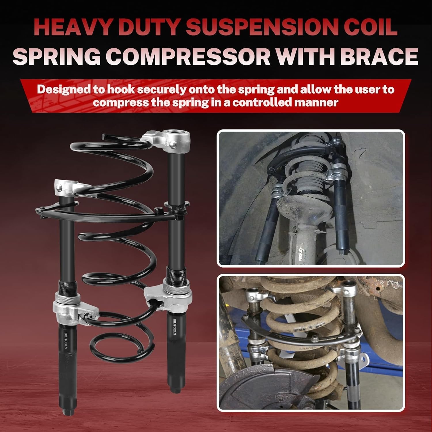 Reliable Macpherson Strut Spring Compressor Tool Set – Double Retention Safety