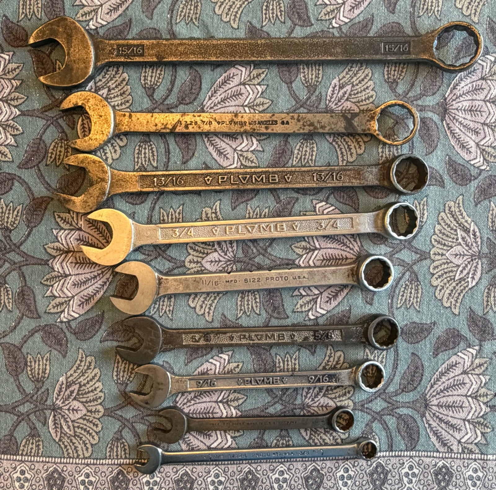 Set PLUMB PLVMB PROTO Combination Wrenches SAE (4 PEBBLE) USA or Los Angeles