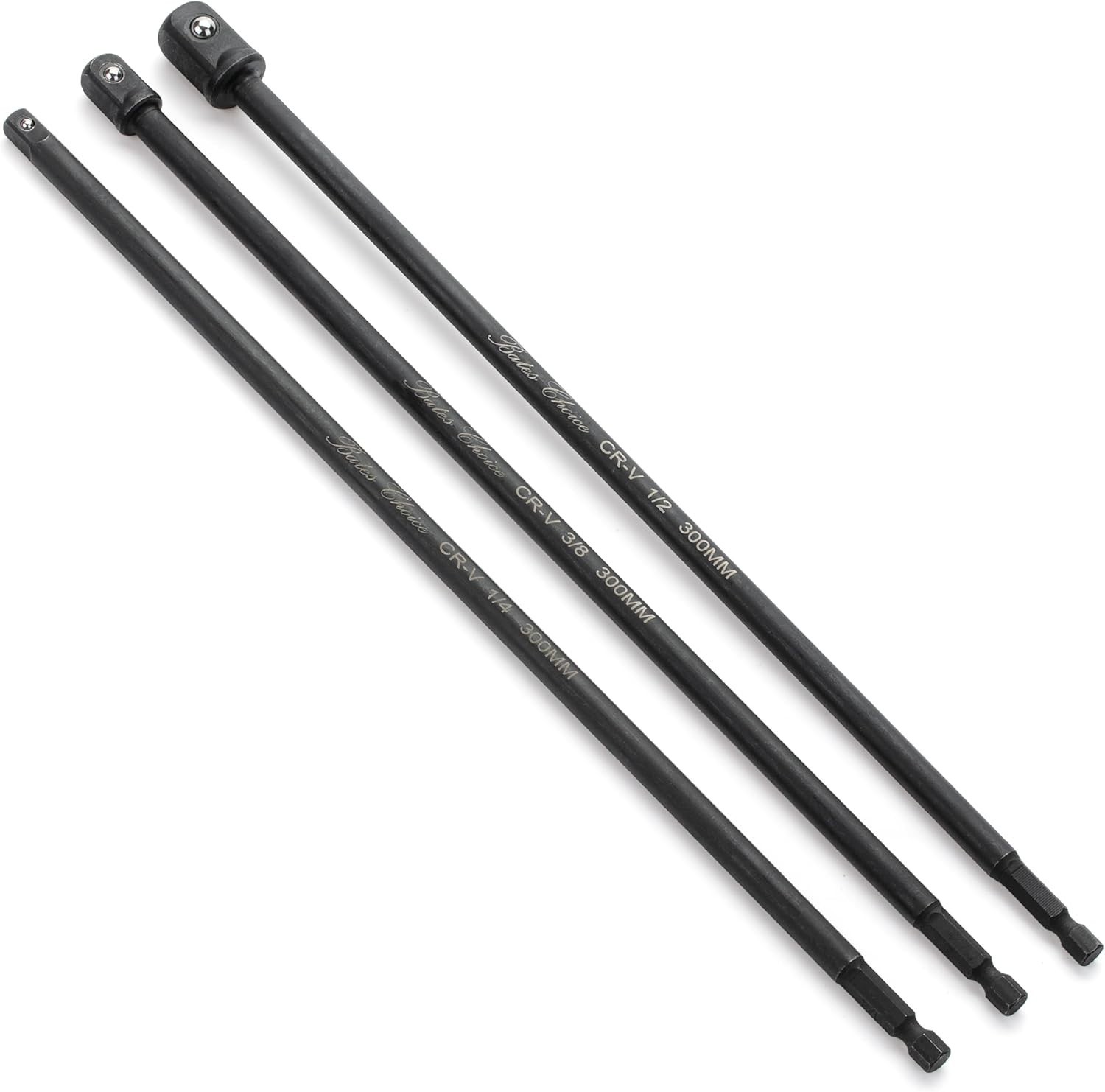 Impact Socket Adapter Set, 3 pcs, 12-Inch, 1/4″, 3/8″, 1/2″