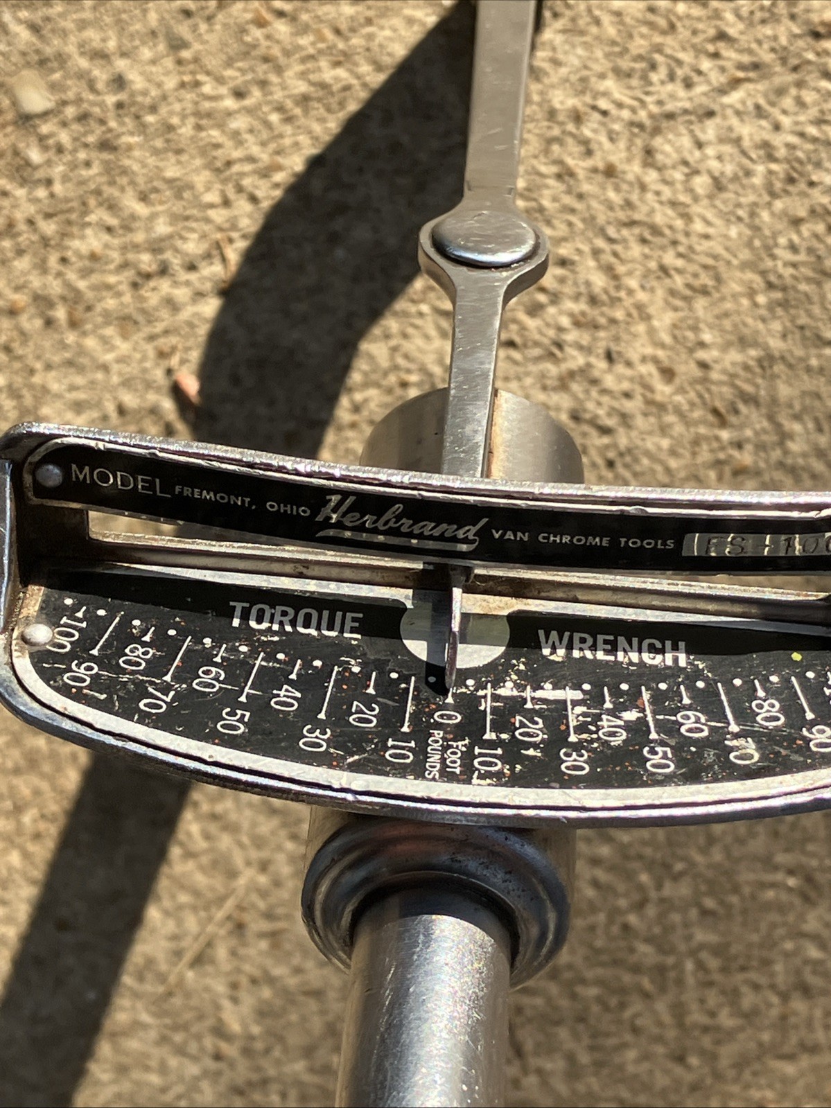 Vintage Herbrand Torque Wrench Model Fs-100. 1/2”Drive 0-100 Foot Pounds USA