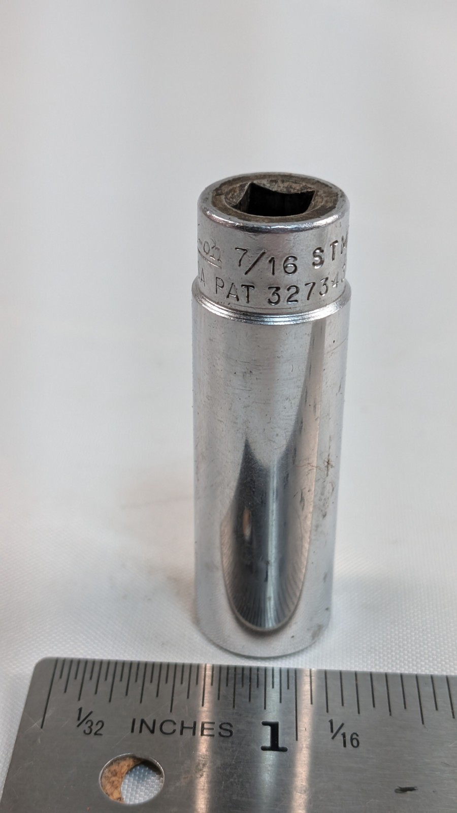 Snap On 1/4″ Drive 7/16″ 6PT SAE Deep Chrome Socket STM14