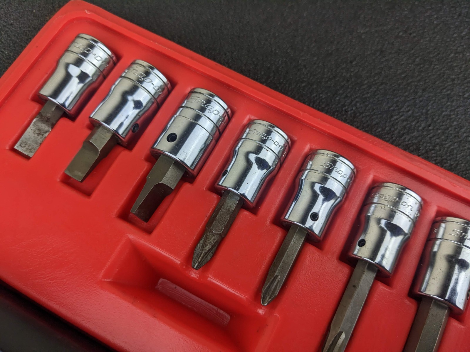 #bp060 Snap On Tools PIT208 EPIT208 3/8” Impact Driver Set 8 pcs with Case