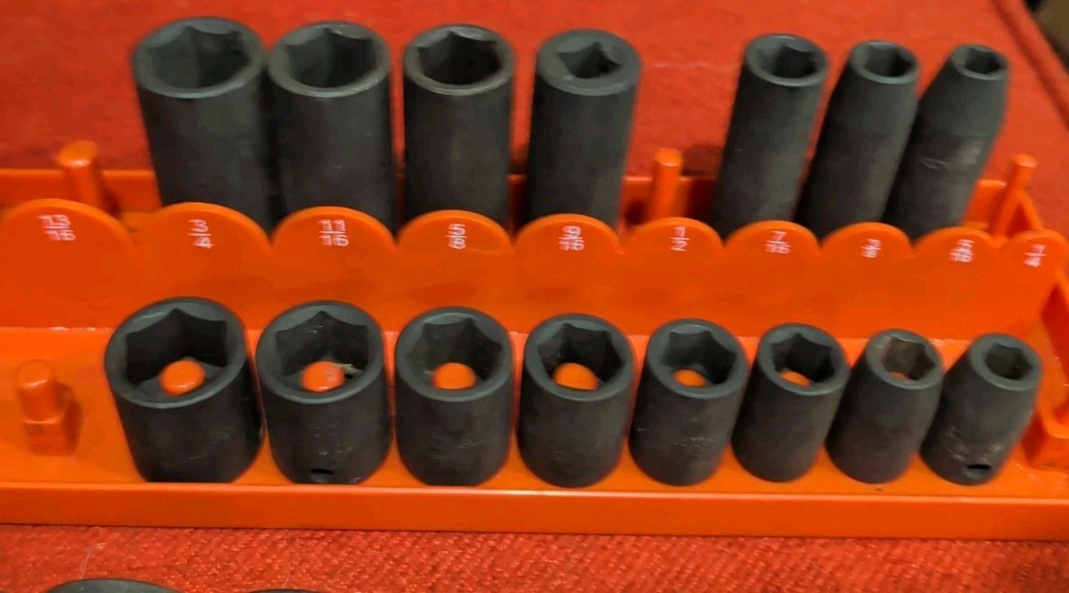 Pittsburgh 37 PC Impact Socket Set 1/2 Metric And Sae, 3/8 Sae Deep And Shallow
