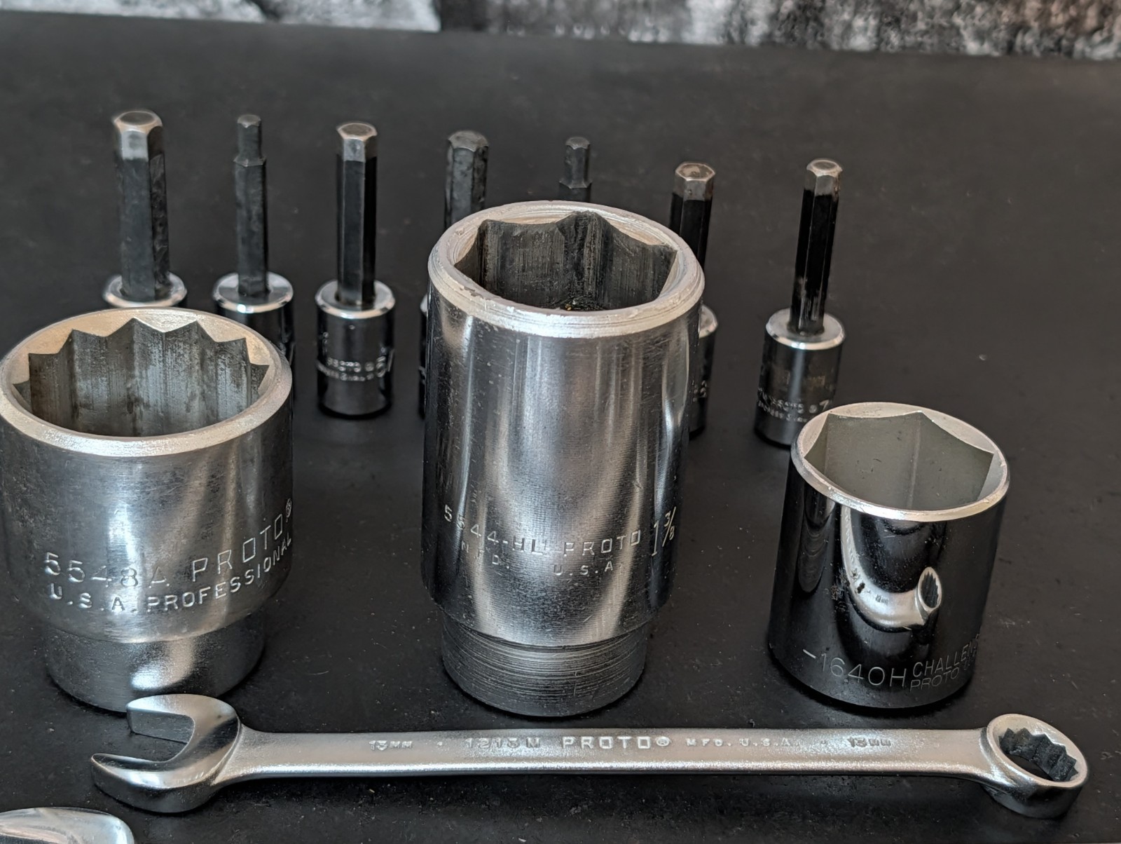 PROTO USA Tool Lot 15pc Wrenches Hex Bit Sockets Large Sockets Mechanic