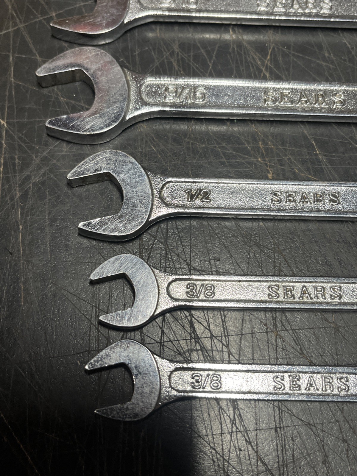 Vintage Sears Double Open End Wrenchs SAE W/ Original Bag 1 Size Missing +extra