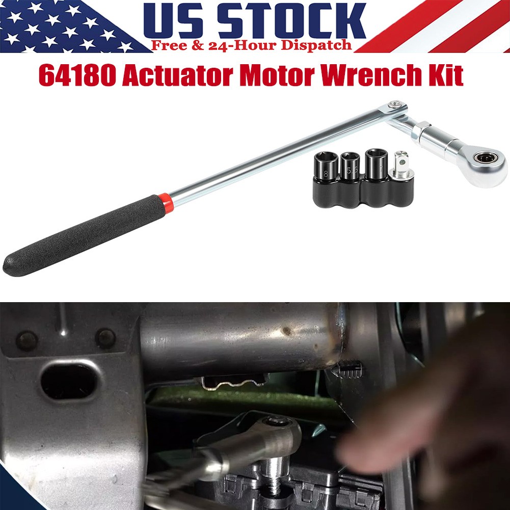 64180 Actuator Motor Wrench Kit 5.5mm 7mm 8mm Sockets 1/4″ Square Drive Adapter
