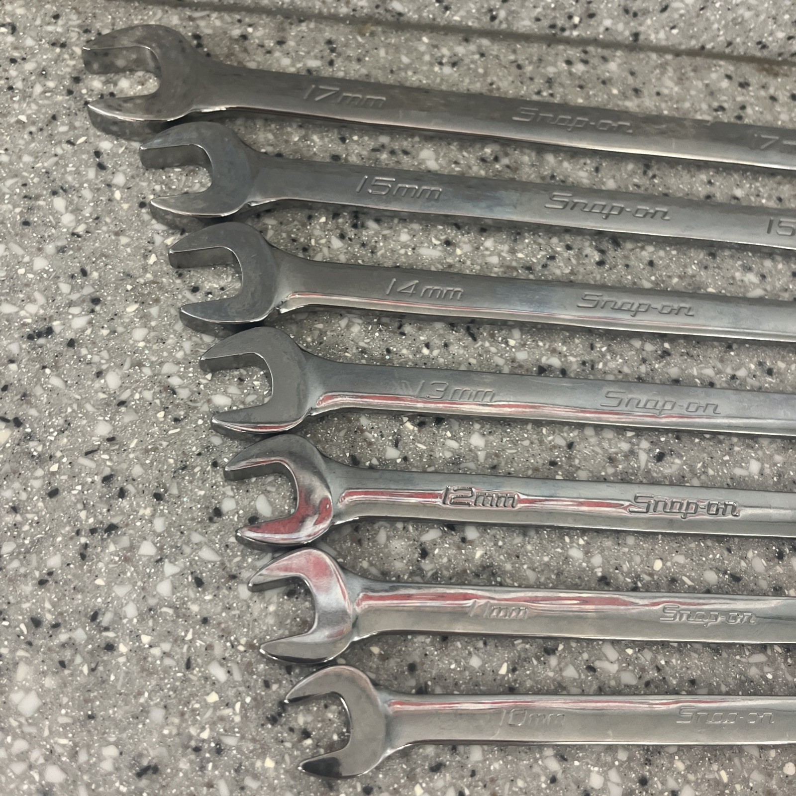 Snap-on Tools USA 7pc Metric 10-17mm Flank Drive Combination Wrench Set