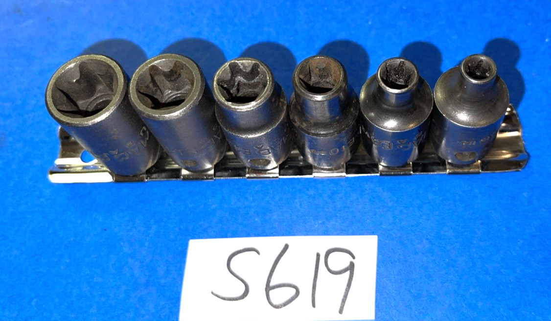 MAC TOOLS 6 PIECE 3/8 DRIVE INSIDE TORX SOCKET DRIVER SET E6-E16