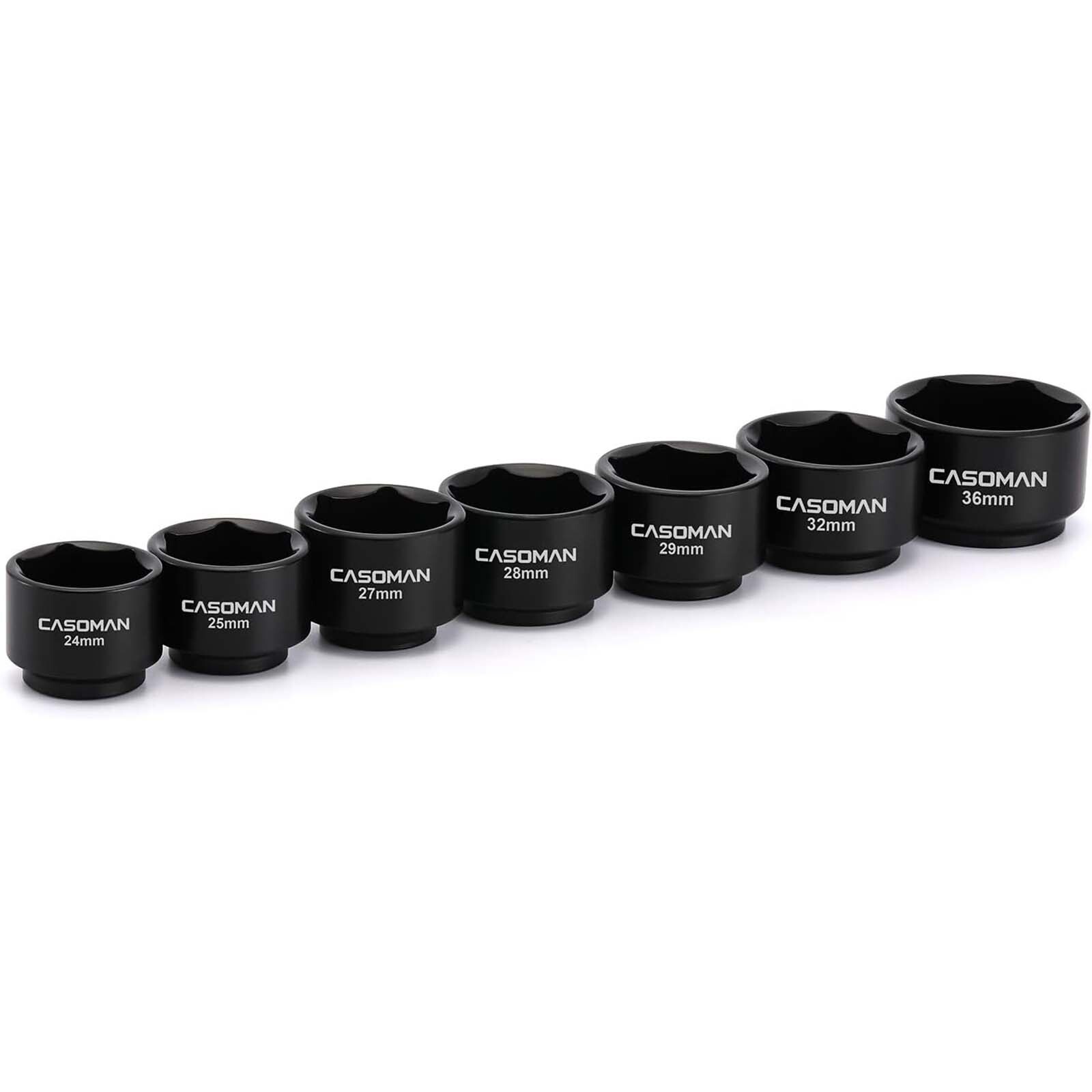 7 Pcs 3/8″ Drive Low Profile Oil Filter Socket Set Installer Tool Set 6 Point