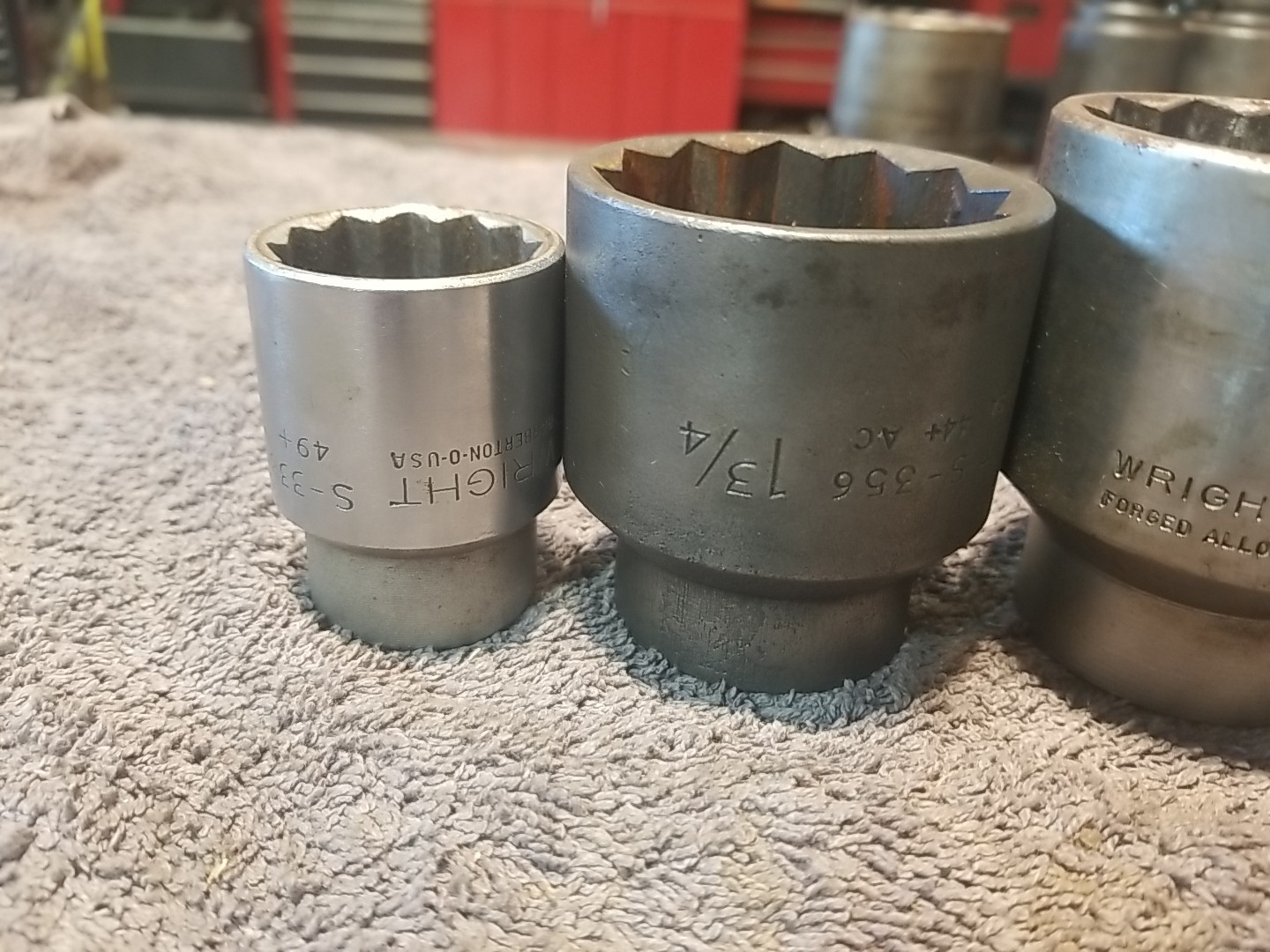 Vintage Wright Tools 3/4″ Drive 12pt 1-3/16″ 1-3/4″ 1-7/8″ 1 13/16″ 2″ Made USA