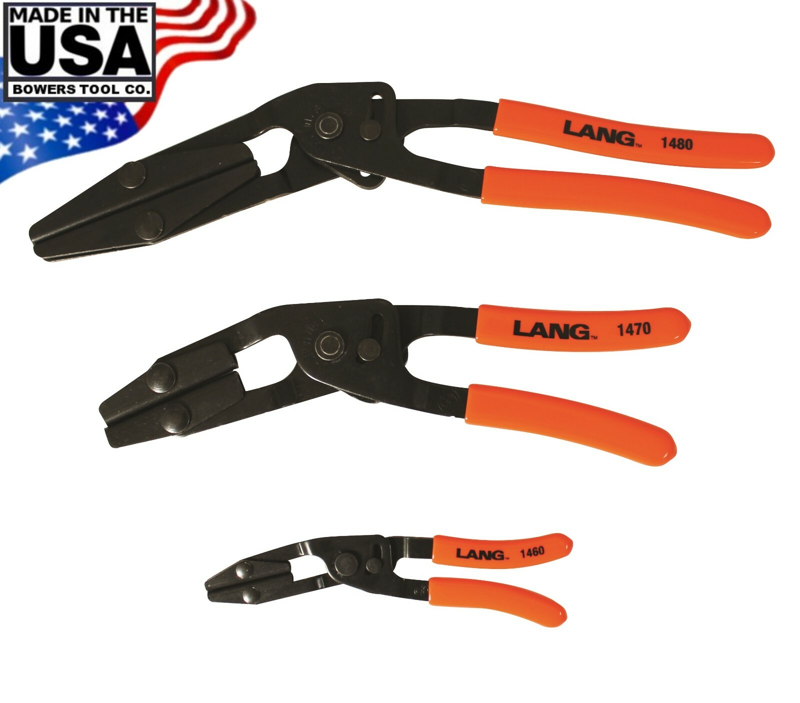 Lang 3pc Hose Pinch Pliers Set Offset Self Locking 6″ 10″ 13″ Made in USA 1500