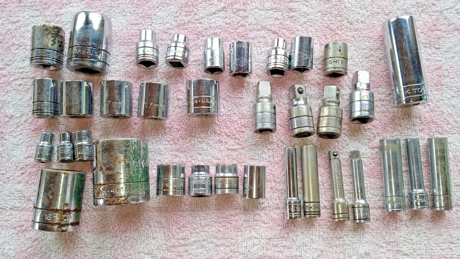 SK SOCKET EXTENSION LOT 35 RANDOM PCS SOME VERY NICE CHEAP! vtg gift tools men