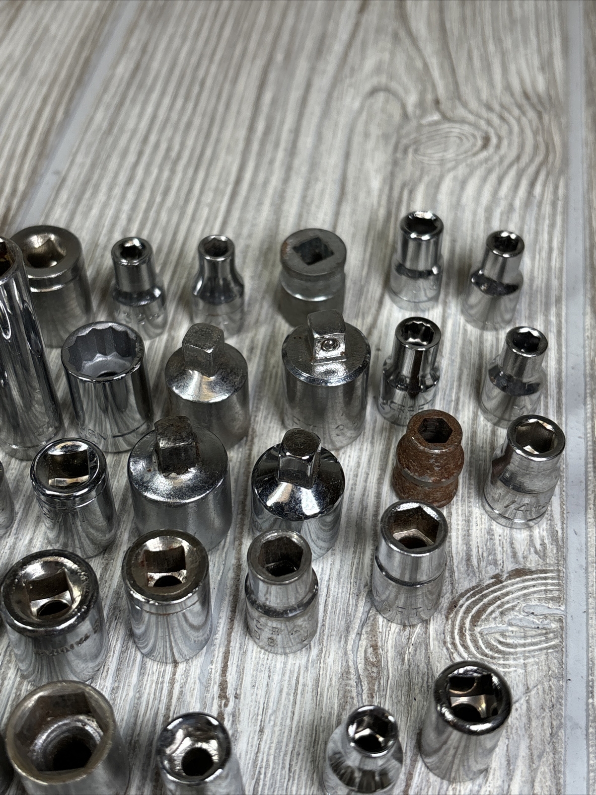 Sockets Lot Of 100 Mixed Assorted Craftsman USA Japan Taiwan VTG Small Sizes