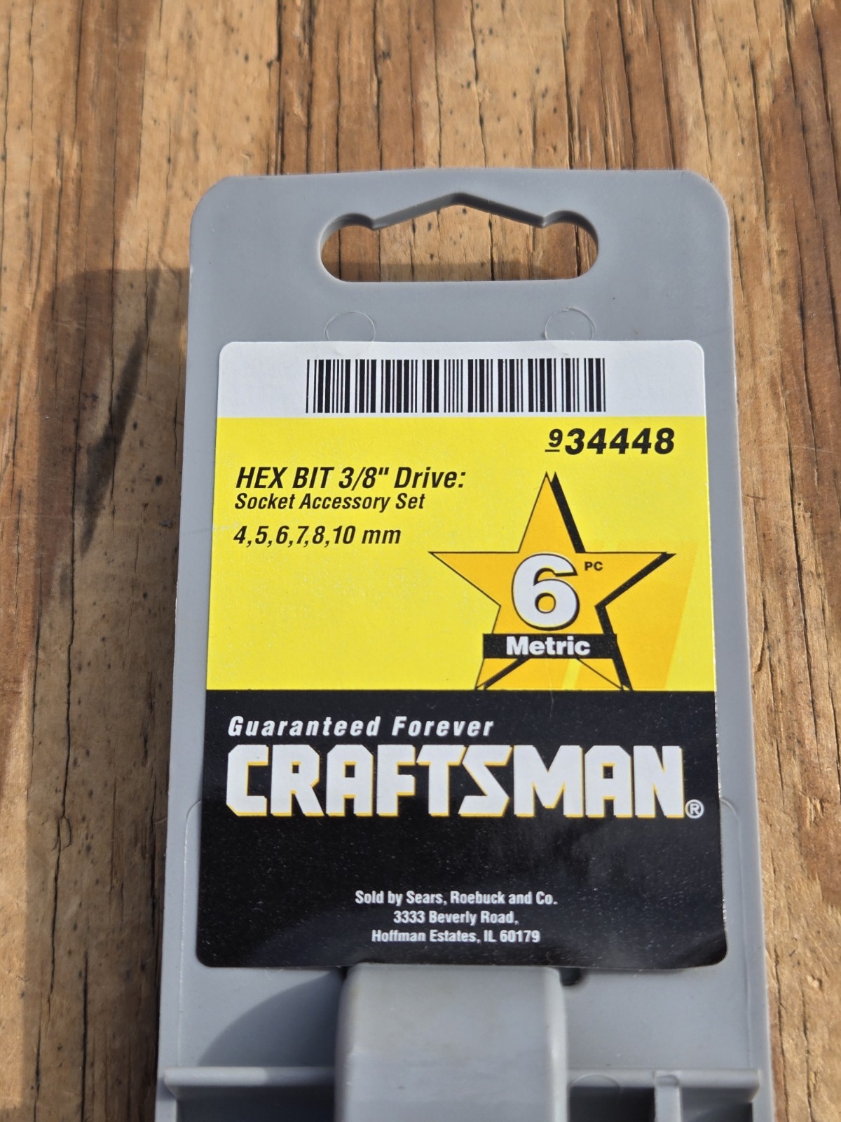NOS SEARS Craftsman Hex Bit 6pc Socket Accessory Set 3/8″ Dr METRIC GK 34448 USA