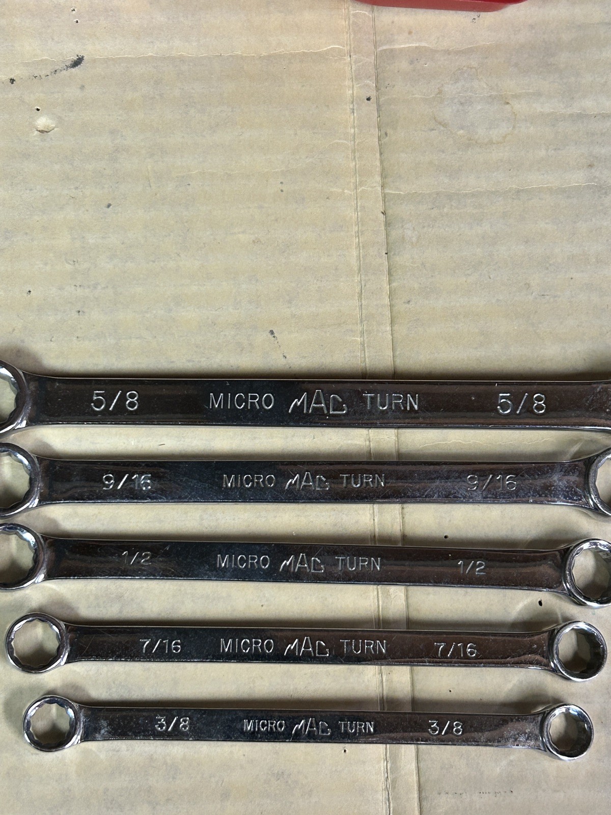 MAC Tools 3/8″ – 5/8″ 5 pc SAE 12pt Micro Turn Double Box End Chrome Wrench set