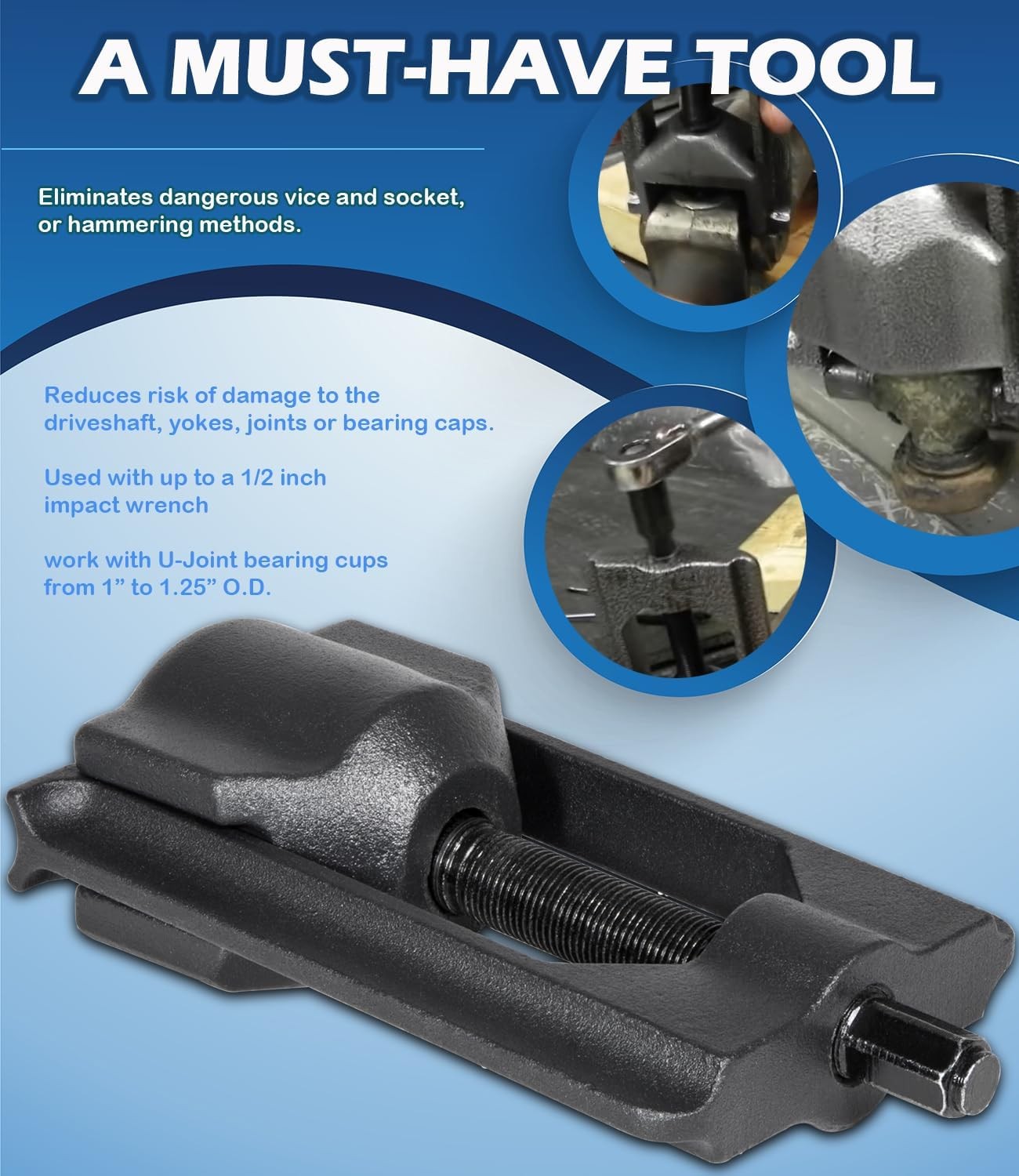 10105 Universal U Joint Puller Press Removal Tool For Light Duty Class 1-3 Truck