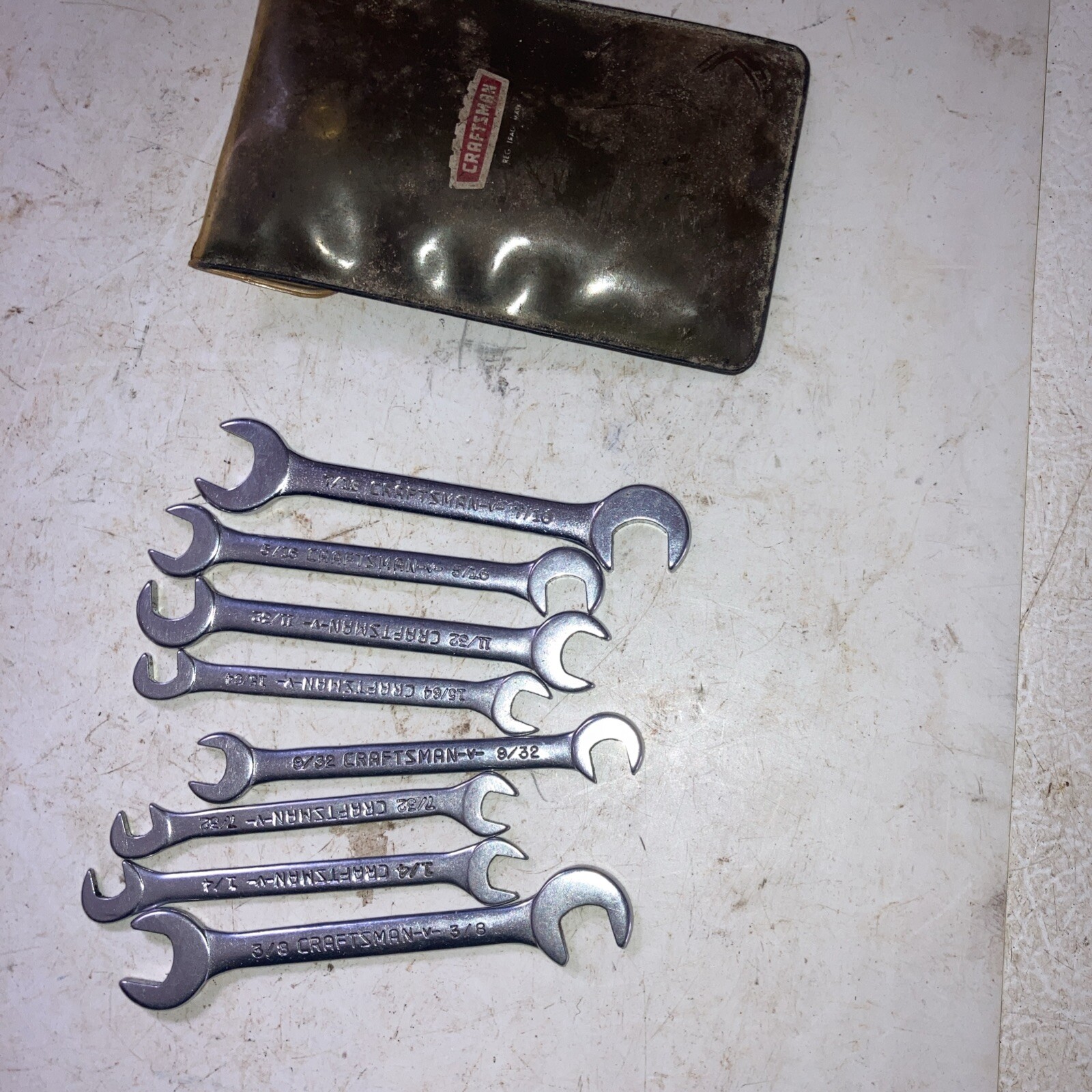 Craftsman No.94306 Open End Ignition Wrench Set & Pouch 7/32 to 7/16″ 8 Pieces