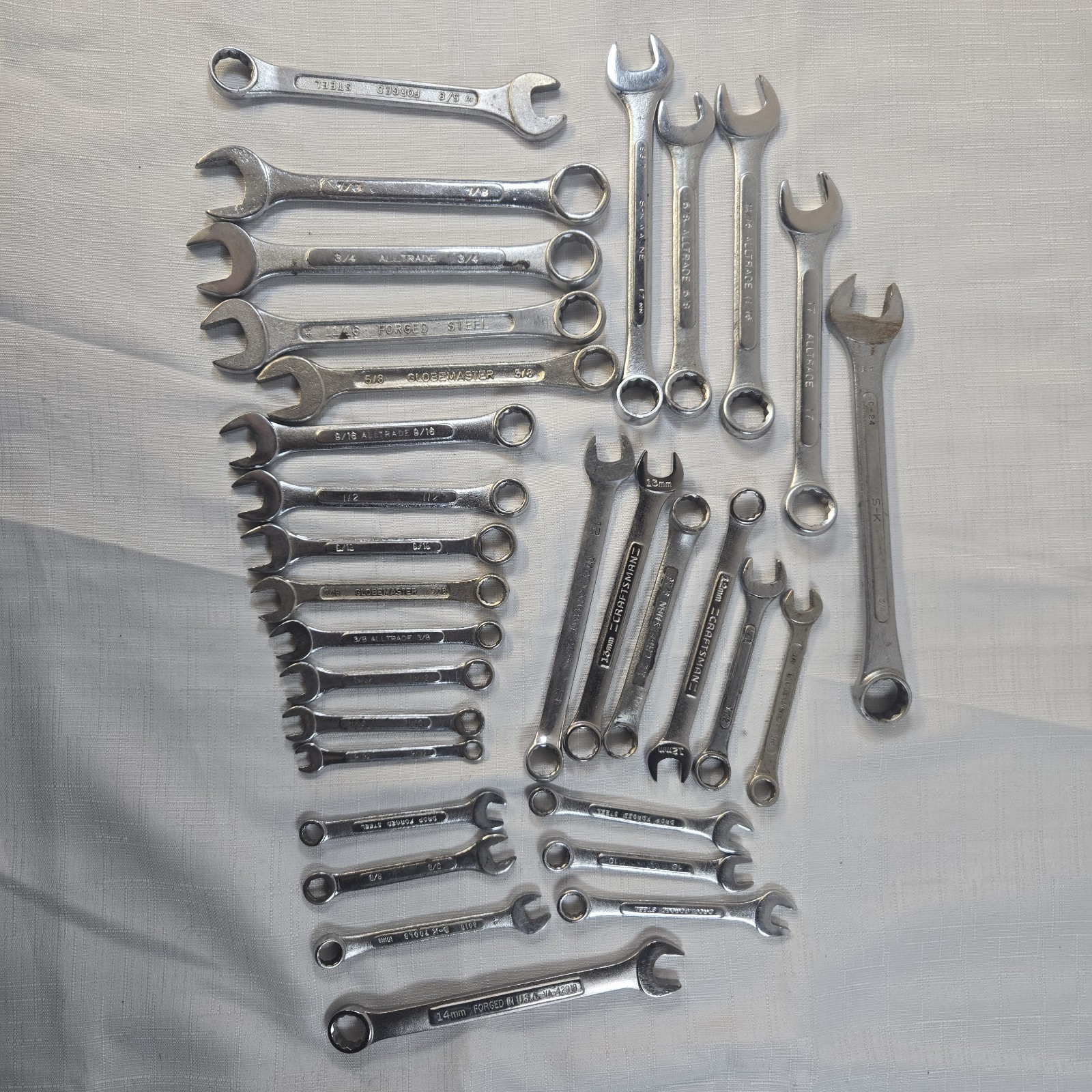 Mixed Wrench Lot 30+ Pcs – Craftsman Globemaster Alltrade Hand Tools B93