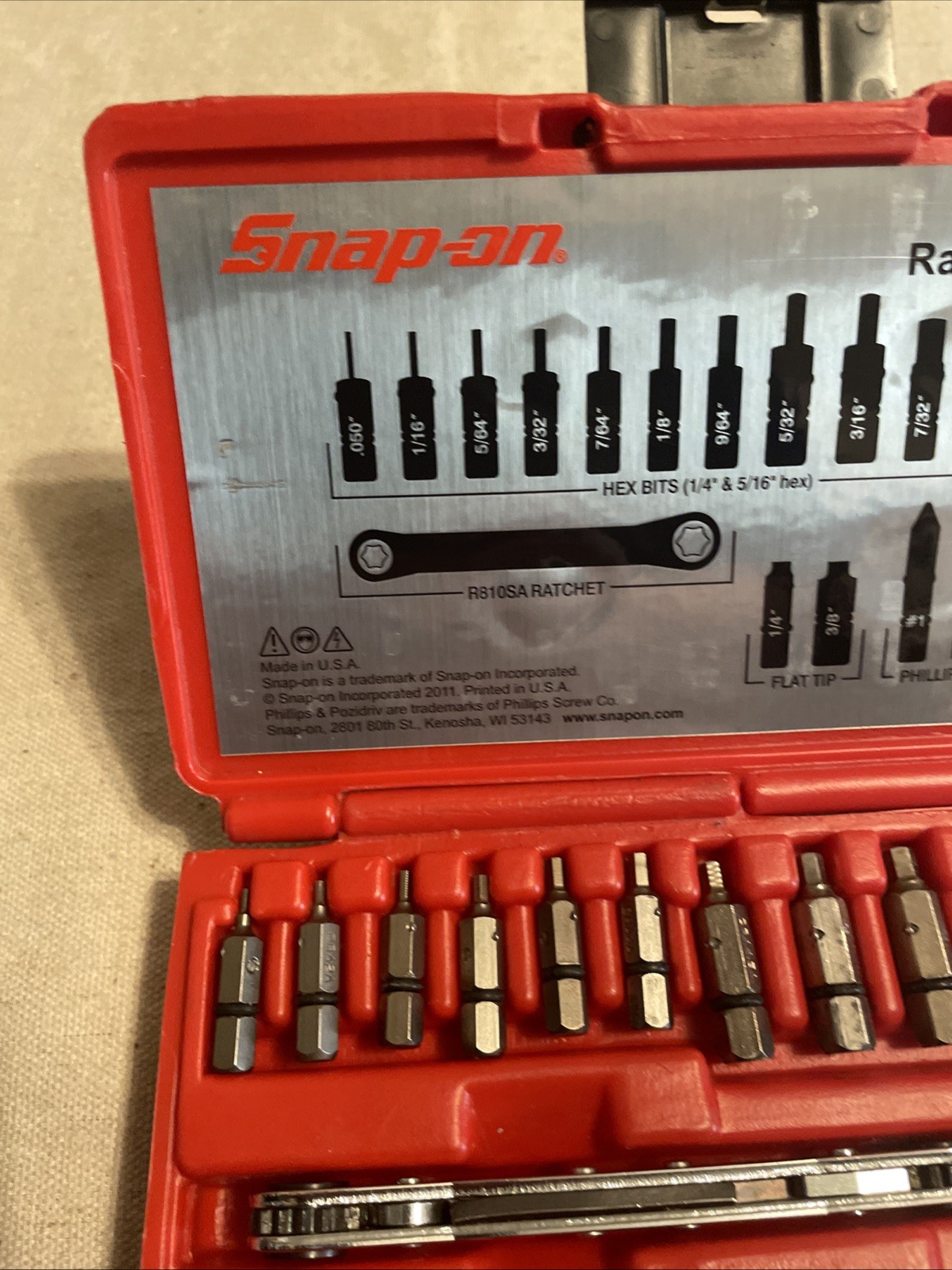Snap On Offset Driver Set Ratchet & Bit Set CRA180PB