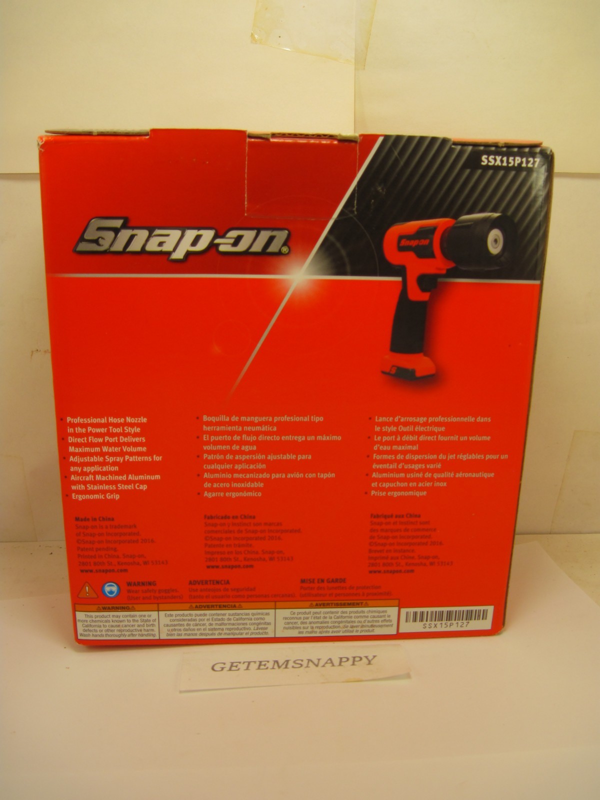 Snap On Hose Nozzle With Impact Wrench/Drill Style Handle SSX15P127 NEW