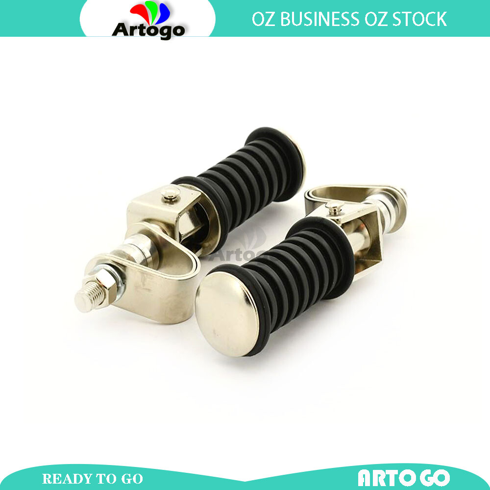 2 Pieces Universal Motorcycle Clamp On Rear Footpegs 10mm Mounting Through Bolt