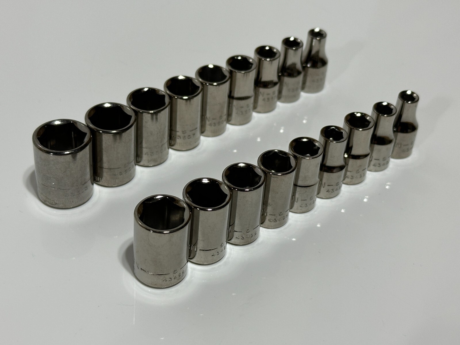 NOS Craftsman Tools USA 18pc Metric & SAE Shallow Socket Set, 1/4” Drive 6 Point