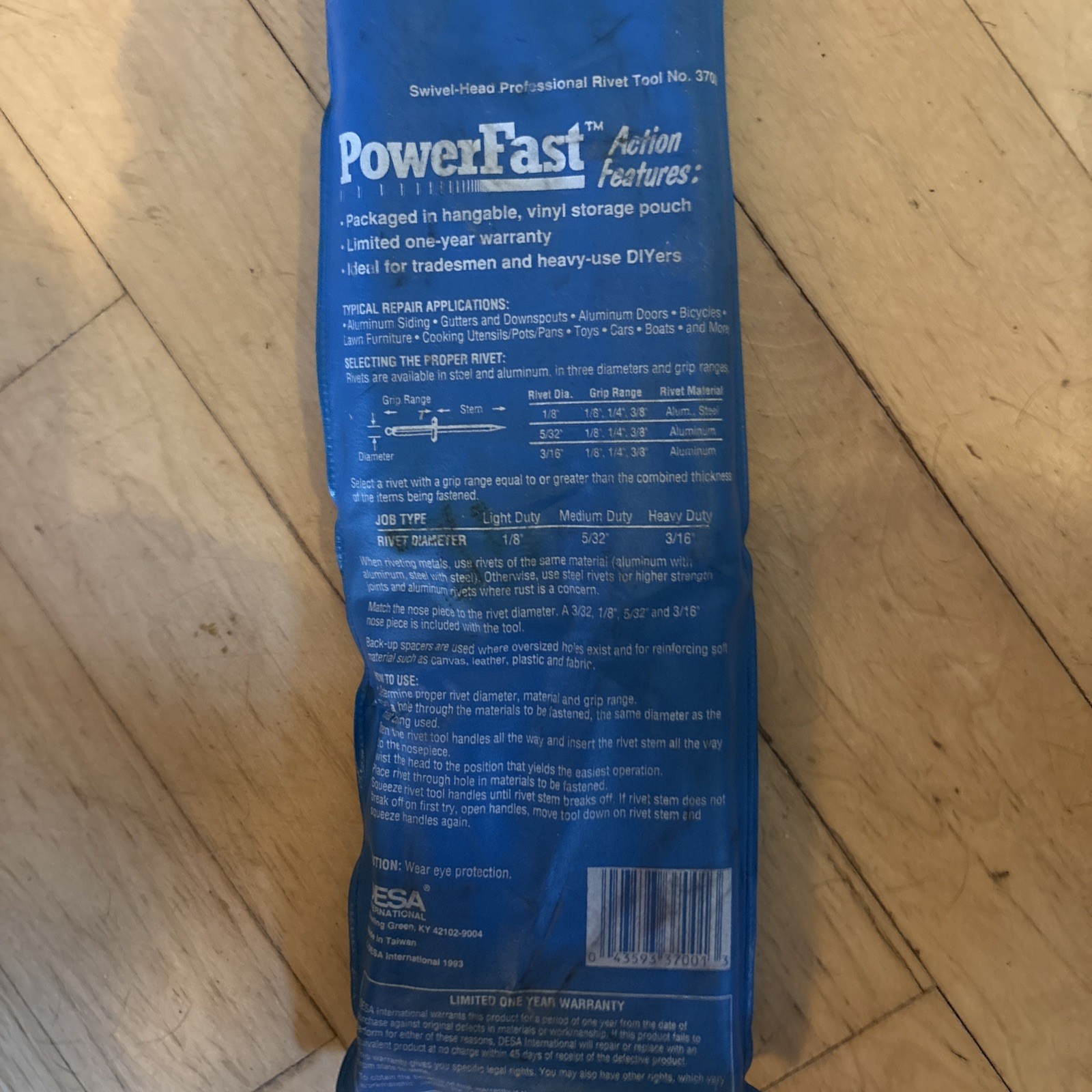Power Fast Swivel Head Rivet Tool
