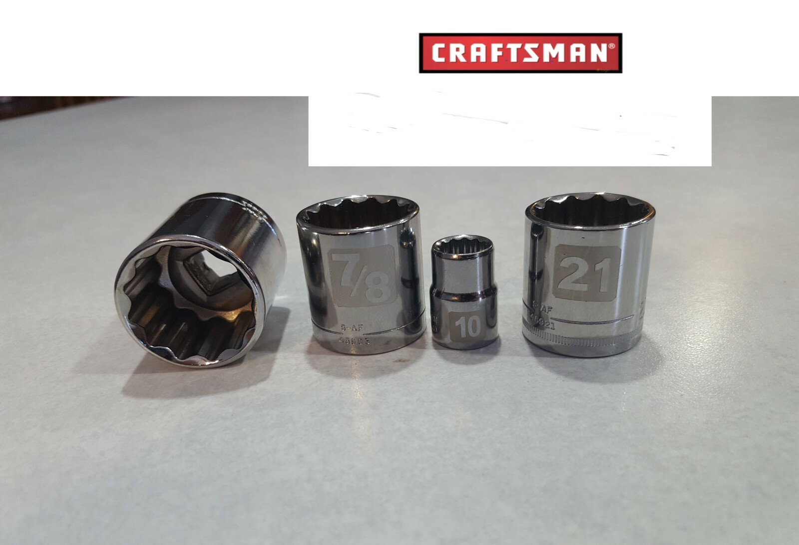 Easy Read Sockets -Craftsman- 1/2 Drive 12 Point – Shallow Metric MM / SAE Inch